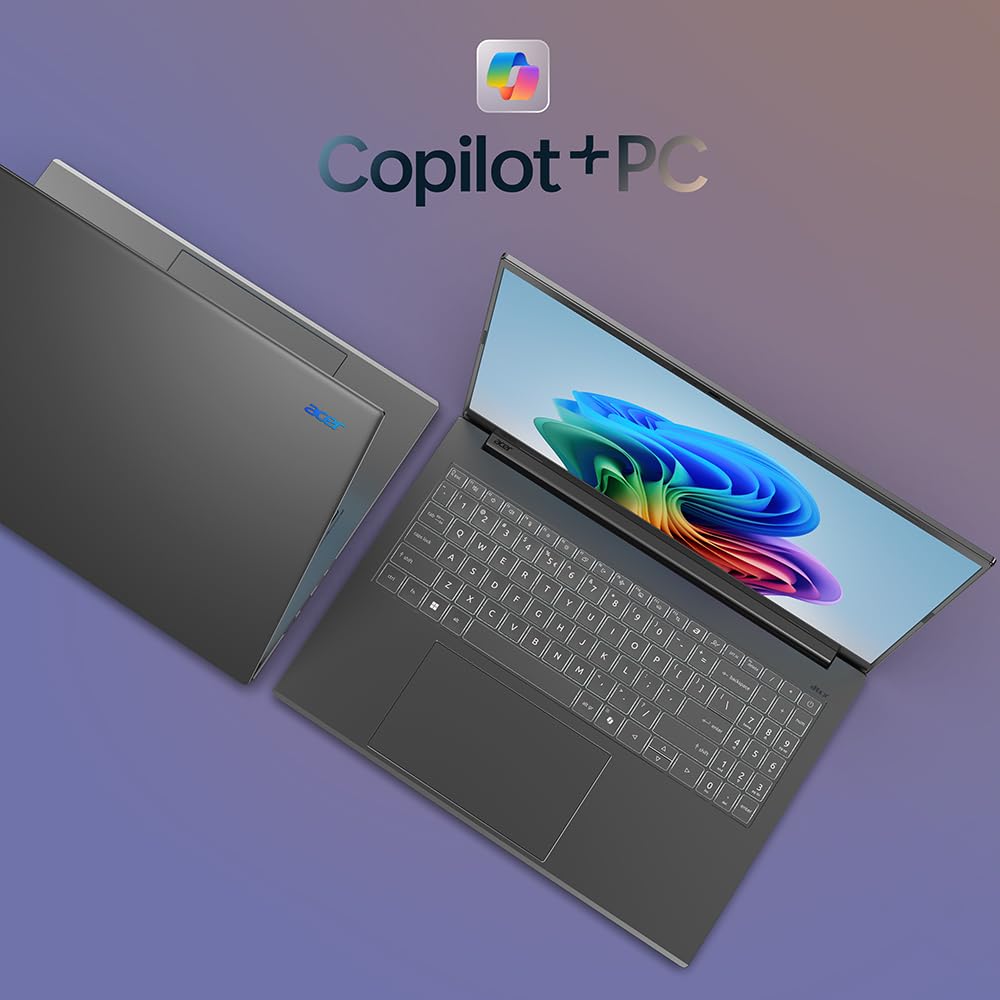acer Aspire 16 AI Copilot+ PC | 16" WUXGA 120Hz 100% sRGB Display | Snapdragon X | NPU: 45 Tops - GPU: Up to 1.7 TFLOPs | 16GB LPDDR5X | 512GB PCIe Gen 4 SSD | Wi-Fi 7 | A16-11M-X0LW - Image 7