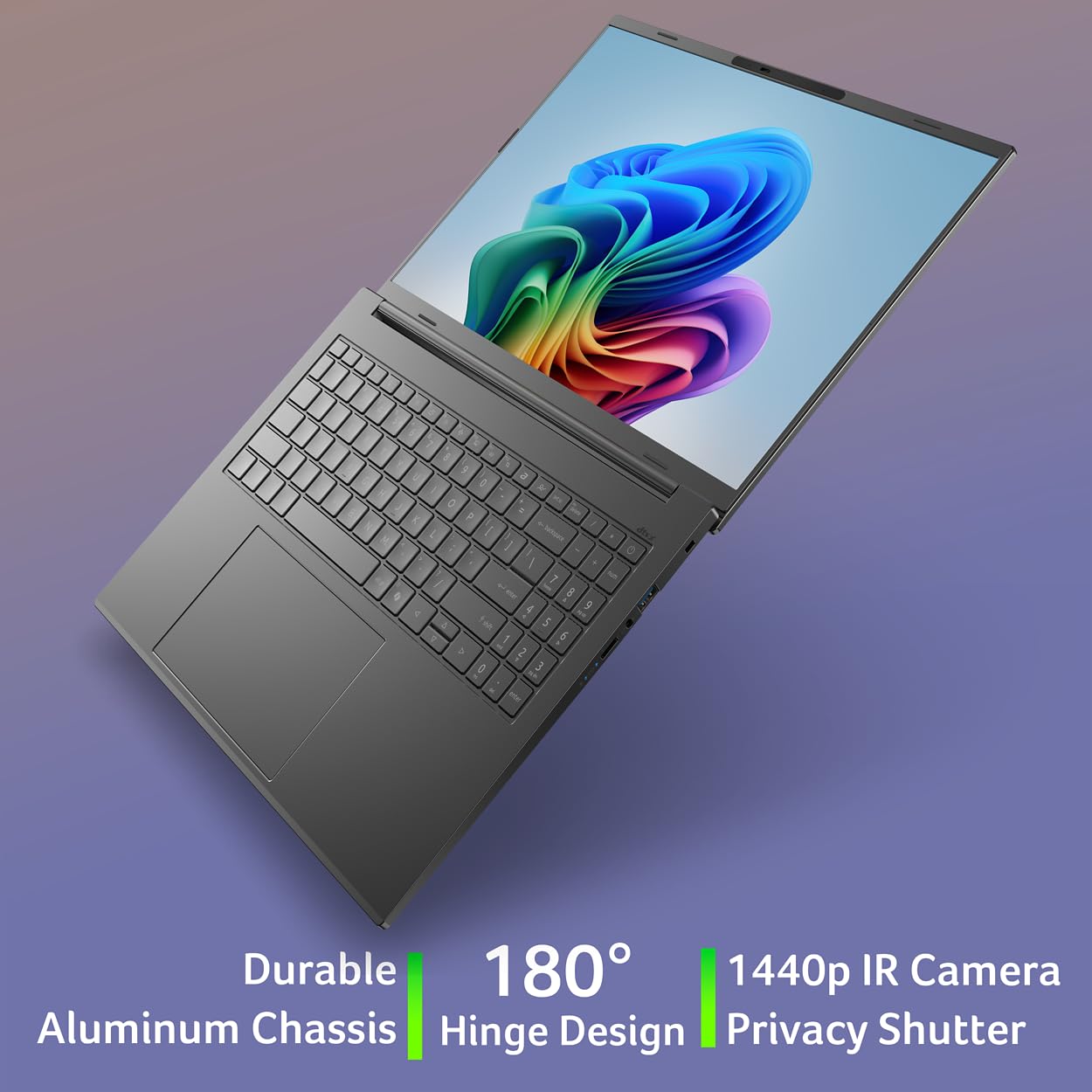 acer Aspire 16 AI Copilot+ PC | 16" WUXGA 120Hz Multi-Touch Display | Snapdragon X X1-26-100 | NPU: 45 Tops - GPU: Up to 1.7 TFLOPs | 16GB LPDDR5X | 512GB PCIe Gen 4 SSD | Wi-Fi 7 | A16-11MT-X669 - Image 7