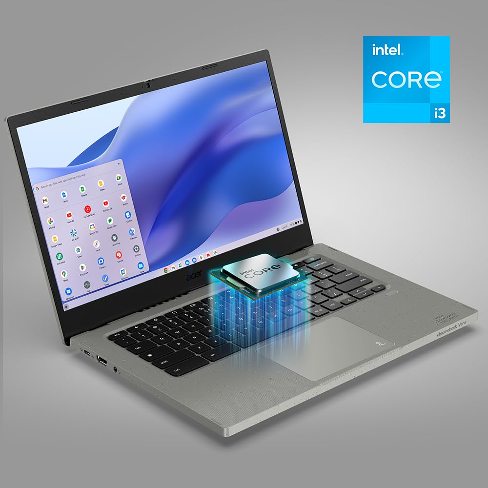 acer Chromebook Vero 514 CBV514-1H-38VS Laptop | Intel Core i3-1215U | 14" FHD IPS Display | 8GB LPDDR4X | 128GB SSD | Wi-Fi 6E | FHD Webcam | HDMI Port | Backlit Keyboard | Chrome OS - Image 6