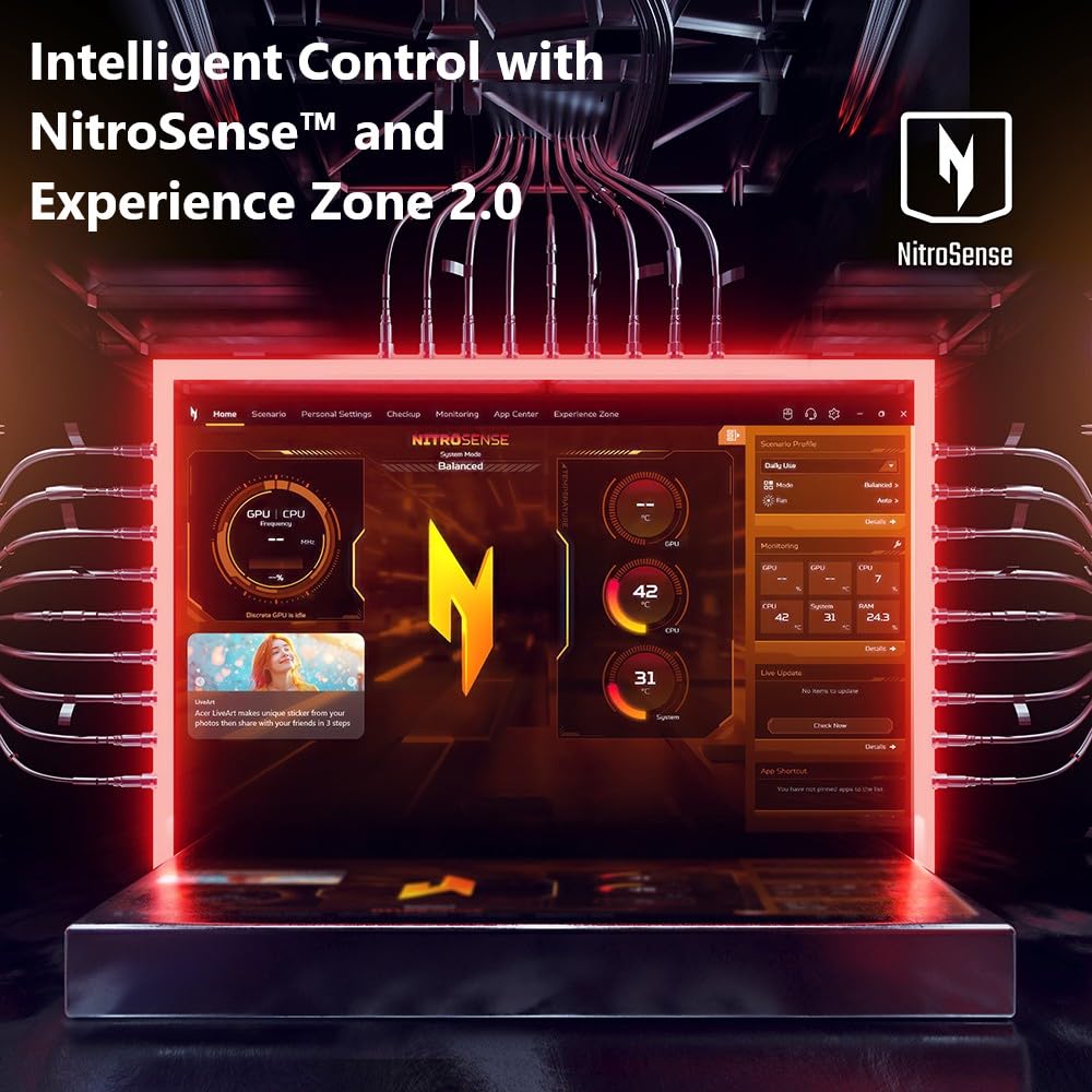 acer Nitro V 16S AI Copilot+ PC Gaming Laptop | AMD Ryzen AI 7 350 Processor | NVIDIA GeForce RTX 5060 Laptop GPU | 16" WUXGA IPS 180Hz Display | 16GB DDR5 | 1TB Gen 4 SSD | Wi-Fi 6E | ANV16S-61-R9TR - Image 10