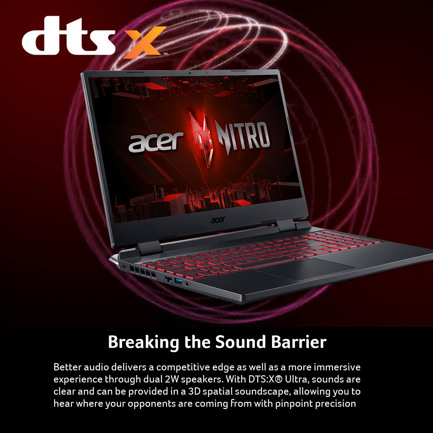 Acer Nitro 5 AN515-58-525P Gaming Laptop | Intel Core i5-12500H | NVIDIA GeForce RTX 3050 Laptop GPU | 15.6" FHD 144Hz IPS Display | 8GB DDR4 | 512GB PCIe Gen 4 SSD | Killer Wi-Fi 6 | Backlit Keyboard - Image 8