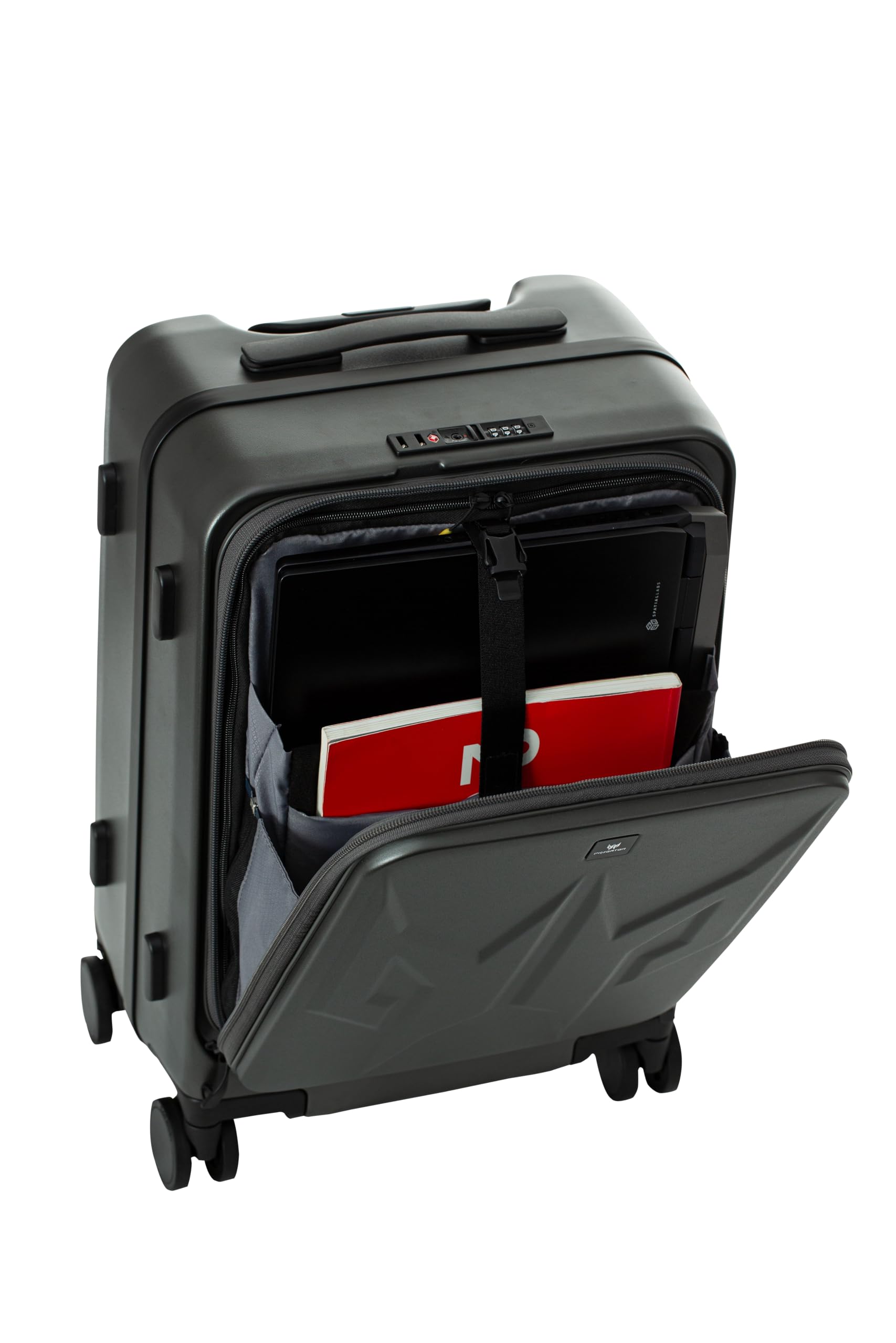 Acer Predator Street-Style Carry-on 20-Inch Carry-On Luggage Laptop Bag | Silent Dual-Row Wheels | Front-Opening Design | Laptop and Tablet Compartment | TSA Approved Lock | Matte Gray - Image 6